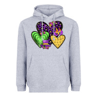 Heather Grey hearts mardi gras Heavyweight Hoodie - JahusDesignShop