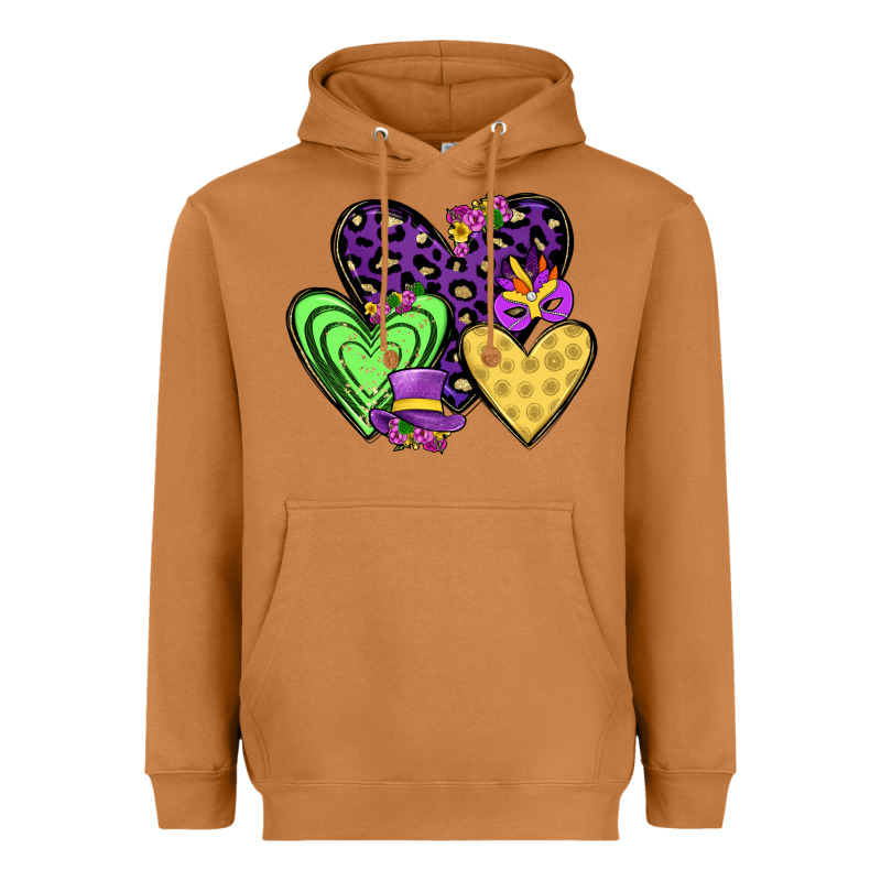 Hearts Mardi Gras Heavyweight Hoodie by JahusDesignShop | Teevron