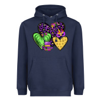 Navy hearts mardi gras Heavyweight Hoodie - JahusDesignShop