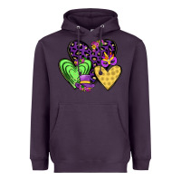 Plum hearts mardi gras Heavyweight Hoodie - JahusDesignShop