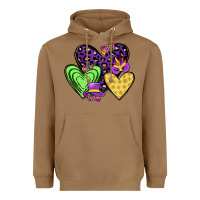 Toasted Coconut hearts mardi gras Heavyweight Hoodie - JahusDesignShop