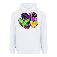 White hearts mardi gras Heavyweight Hoodie - JahusDesignShop