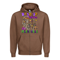 Chestnut bead up bitches it's mardi gras skeleton Zipper Hoodie - FaDigitalArtStudio