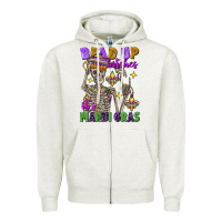 Oatmeal Heather bead up bitches it's mardi gras skeleton Zipper Hoodie - FaDigitalArtStudio