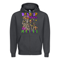 Smoke bead up bitches it's mardi gras skeleton Zipper Hoodie - FaDigitalArtStudio