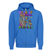 True Royal bead up bitches it's mardi gras skeleton Zipper Hoodie - FaDigitalArtStudio