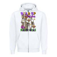 White bead up bitches it's mardi gras skeleton Zipper Hoodie - FaDigitalArtStudio