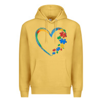 Antique Gold autism heart Premium Hoodie - MaliasSmallBusiness