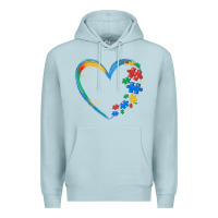 Blue Mist autism heart Premium Hoodie - MaliasSmallBusiness