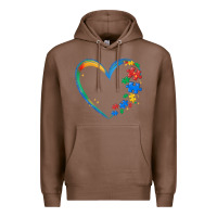 Chestnut autism heart Premium Hoodie - MaliasSmallBusiness