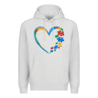 Dove Grey autism heart Premium Hoodie - MaliasSmallBusiness