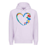Lilac autism heart Premium Hoodie - MaliasSmallBusiness