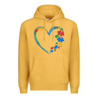 Mustard autism heart Premium Hoodie - MaliasSmallBusiness