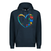 Navy autism heart Premium Hoodie - MaliasSmallBusiness