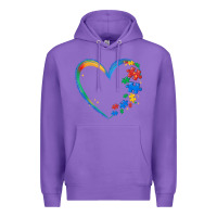 Purple autism heart Premium Hoodie - MaliasSmallBusiness