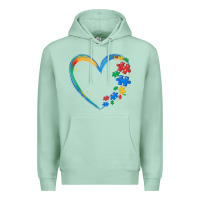Seafoam autism heart Premium Hoodie - MaliasSmallBusiness