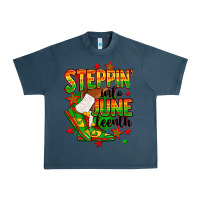 Midnight Navy Steppin' into Juneteenth Urban Heavy Tee - RanaPortraitStore