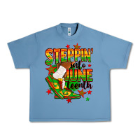 Pebble Blue Steppin' into Juneteenth Urban Heavy Tee - RanaPortraitStore