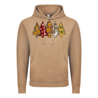Vintage Coffee leopard christmas trees Vintage Hoodie - AdoDesignShop