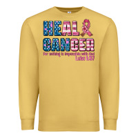 Antique Gold heal cancer with cancer ribbon Premium Sweatshirt - AdoDesignShop