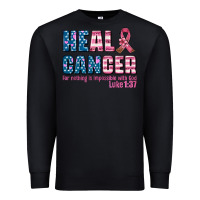 Black heal cancer with cancer ribbon Premium Sweatshirt - AdoDesignShop