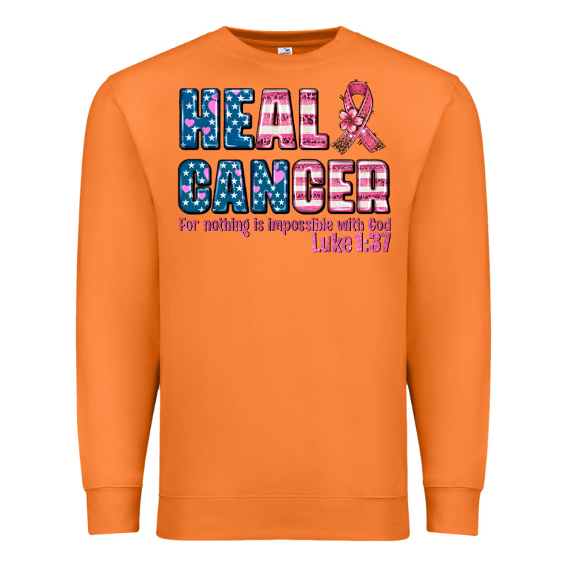 Heal Cancer With Cancer Ribbon Premium Sweatshirt by AdoDesignShop | Teevron