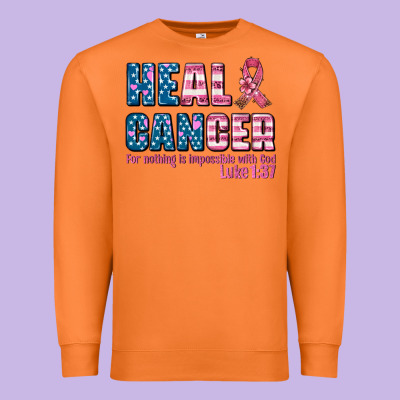 Heal Cancer With Cancer Ribbon Premium Sweatshirt Designed By Adodesignshop