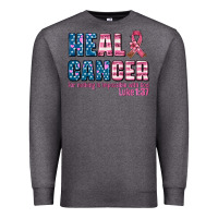 Charcoal Heather heal cancer with cancer ribbon Premium Sweatshirt - AdoDesignShop