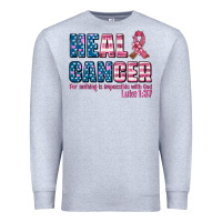 Heather Grey heal cancer with cancer ribbon Premium Sweatshirt - AdoDesignShop