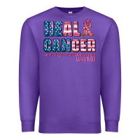Purple heal cancer with cancer ribbon Premium Sweatshirt - AdoDesignShop