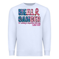 White heal cancer with cancer ribbon Premium Sweatshirt - AdoDesignShop
