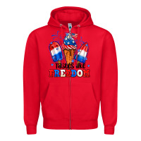 Red 4th of July ice creams tastes like freedom Zipper Hoodie - Neo Western