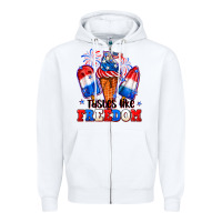 White 4th of July ice creams tastes like freedom Zipper Hoodie - Neo Western