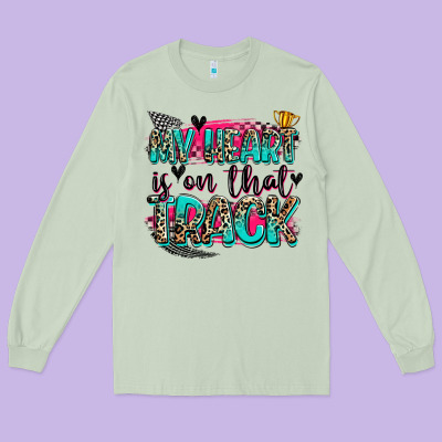 My Heart Is On That Track Long Sleeve Tee Designed By Zillion Design Studio
