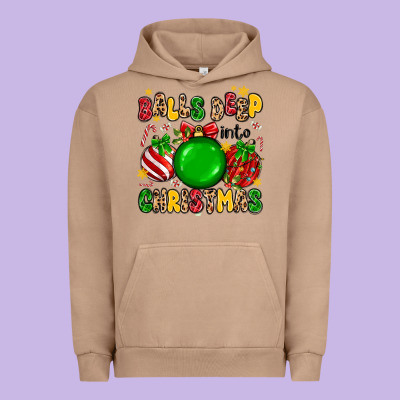 Balls Deep Into Christmas Urban Hoodie Designed By Maliassmallbusiness