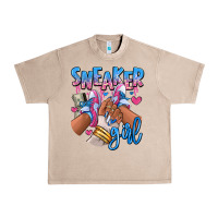 French Oak Sneaker girl afro woman Urban Heavy Tee - RanaPortraitStore