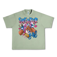 Oil Green Sneaker girl afro woman Urban Heavy Tee - RanaPortraitStore