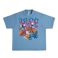 Pebble Blue Sneaker girl afro woman Urban Heavy Tee - RanaPortraitStore