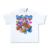 Sneaker Girl Afro Woman Urban Heavy Tee | Teevron