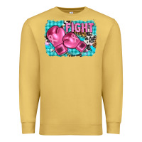 Antique Gold fight with boxing gloves and cancer ribbon Premium Sweatshirt - AdoDesignShop
