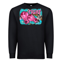 Black fight with boxing gloves and cancer ribbon Premium Sweatshirt - AdoDesignShop