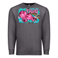 Charcoal Heather fight with boxing gloves and cancer ribbon Premium Sweatshirt - AdoDesignShop