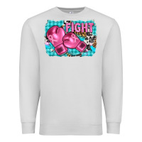 Dove Grey fight with boxing gloves and cancer ribbon Premium Sweatshirt - AdoDesignShop