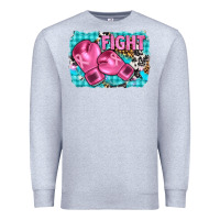 Heather Grey fight with boxing gloves and cancer ribbon Premium Sweatshirt - AdoDesignShop