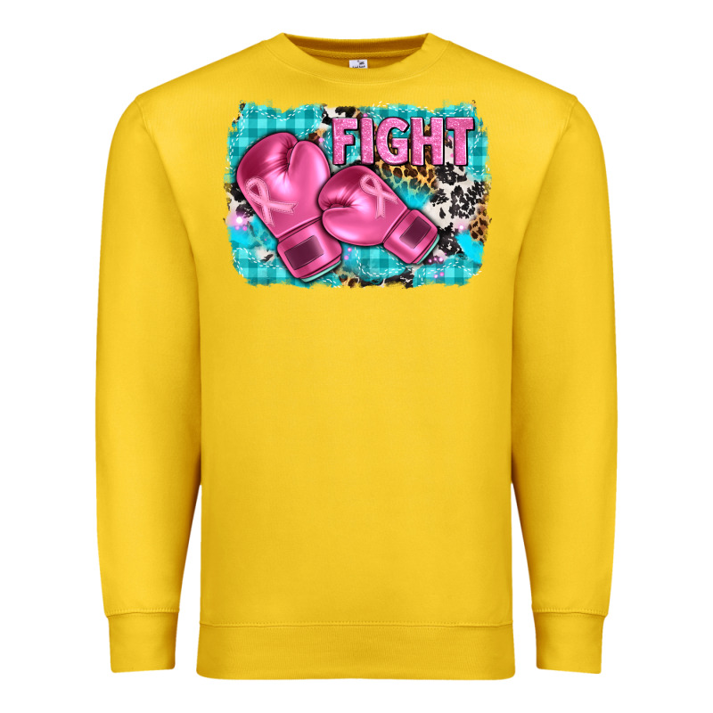 Fight With Boxing Gloves And Cancer Ribbon Premium Sweatshirt by AdoDesignShop | Teevron