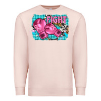 Pale Pink fight with boxing gloves and cancer ribbon Premium Sweatshirt - AdoDesignShop