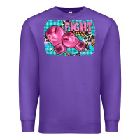 Purple fight with boxing gloves and cancer ribbon Premium Sweatshirt - AdoDesignShop