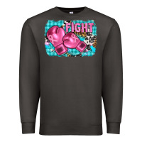 Smoke fight with boxing gloves and cancer ribbon Premium Sweatshirt - AdoDesignShop