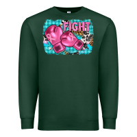 Sports Green fight with boxing gloves and cancer ribbon Premium Sweatshirt - AdoDesignShop
