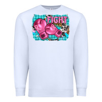 White fight with boxing gloves and cancer ribbon Premium Sweatshirt - AdoDesignShop